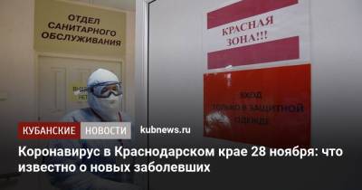 Коронавирус в Краснодарском крае 28 ноября: что известно о новых заболевших - kubnews.ru - Анапа - Сочи - Краснодарский край - Краснодар - Новороссийск - район Туапсинский - Ейск - Крымск - район Белореченский - Павловск - Северск - Лабинск - Апшеронск