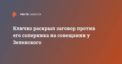 Владимир Зеленский - Виталий Кличко - Александр Попов - Кличко раскрыл заговор против его соперника на совещании у Зеленского - ren.tv - Украина - Киев - Киев