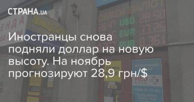 Иностранцы снова подняли доллар на новую высоту. На ноябрь прогнозируют 28,9 грн/$ - smartmoney.one