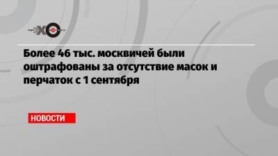 Евгений Данчиков - Более 46 тыс. москвичей были оштрафованы за отсутствие масок и перчаток с 1 сентября - echo.msk.ru