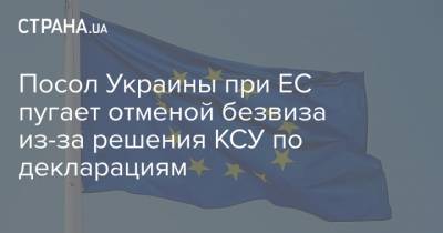 Николай Точицкий - Посол Украины при ЕС пугает отменой безвиза из-за решения КСУ по декларациям - strana.ua - Украина