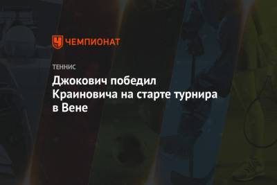 Джокович Новак - Фритц Тейлор - Джокович победил Краиновича на старте турнира в Вене - championat.com - Австрия - Сербия - Вена