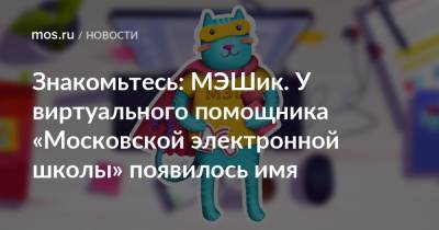 Знакомьтесь: МЭШик. У виртуального помощника «Московской электронной школы» появилось имя - mos.ru - Москва