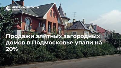 Продажи элитных загородных домов в Подмосковье упали на 20% - realty.ria.ru - Москва - Московская обл.