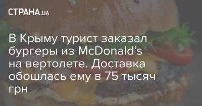 В Крыму турист заказал бургеры из McDonald’s на вертолете. Доставка обошлась ему в 75 тысяч грн - strana.ua - Крым - Краснодар