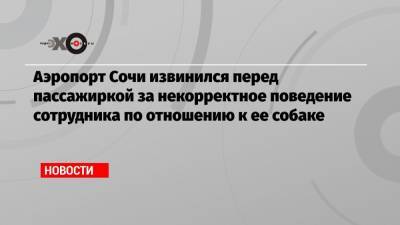 Аэропорт Сочи извинился перед пассажиркой за некорректное поведение сотрудника по отношению к ее собаке - echo.msk.ru - Сочи