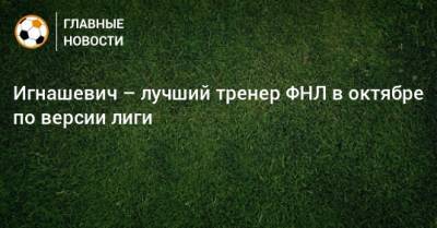 Сергей Игнашевич - Игнашевич – лучший тренер ФНЛ в октябре по версии лиги - bombardir.ru