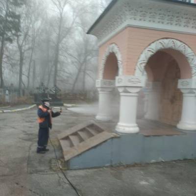 В Ульяновске продезинфицировали остановки и территории около храмов - ulpravda.ru - Ульяновск - Дачный - район Засвияжский