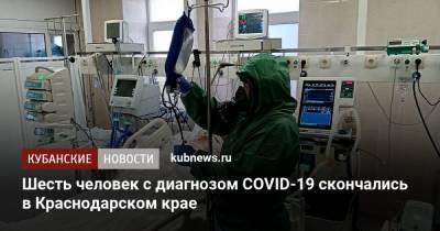 Шесть человек с диагнозом COVID-19 скончались в Краснодарском крае - kubnews.ru - Сочи - Краснодарский край - Краснодар - Красноармейск - Крымск - Лабинск - Тимашевск - район Курганинский