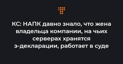 Александра Новикова - КС: НАПК давно знало, что жена владельца компании, на чьих серверах хранятся э-декларации, работает в суде - hromadske.ua