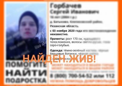 Пропавший подросток из Клепиковского района найден - ya62.ru - Рязанская обл. - район Клепиковский