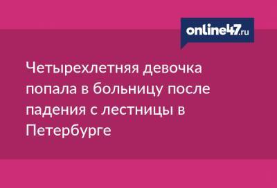 Четырехлетняя девочка попала в больницу после падения с лестницы в Петербурге - online47.ru - Санкт-Петербург