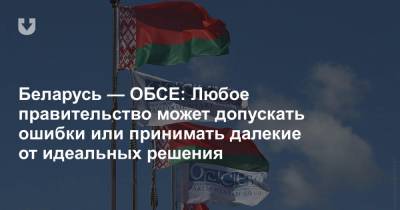 Беларусь — ОБСЕ: Любое правительство может допускать ошибки или принимать далекие от идеальных решения - news.tut.by - Белоруссия