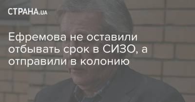 Михаил Ефремов - Сергей Захаров - Ефремова не оставили отбывать срок в СИЗО, а отправили в колонию - strana.ua - Москва