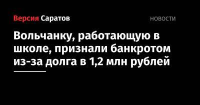 Вольчанку, работающую в школе, признали банкротом из-за долга в 1,2 млн рублей - nversia.ru - Саратовская обл. - Вольск