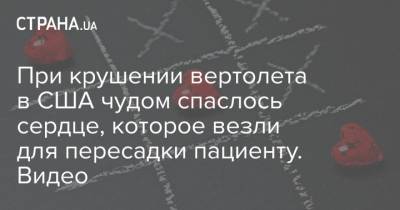 При крушении вертолета в США чудом спаслось сердце, которое везли для пересадки пациенту. Видео - strana.ua - США - Сан-Диего - county San Diego