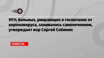 95% больных, умирающих в госпиталях от коронавируса, занимались самолечением, утверждает мэр Сергей Собянин - echo.msk.ru - Сергей Собянин