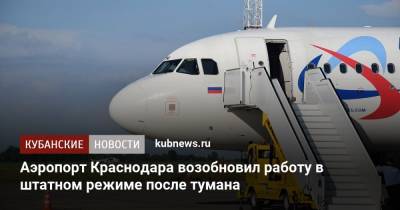 Аэропорт Краснодара возобновил работу в штатном режиме после тумана - kubnews.ru - Анапа - Краснодар - Ростов-На-Дону
