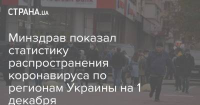 Минздрав показал статистику распространения коронавируса по регионам Украины на 1 декабря - strana.ua - Украина - Киев - Винницкая обл.