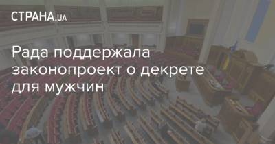 Рада поддержала законопроект о декрете для мужчин - strana.ua - Украина - Парламент