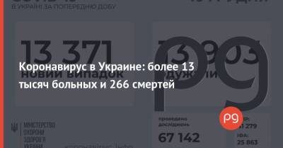 Коронавирус в Украине: более 13 тысяч больных и 266 смертей - thepage.ua