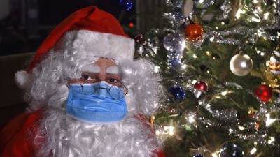 Санта в медицинской маске устроил заплыв «на попугае» по улицам Венеции — видео - 5-tv.ru - Италия - Венеции