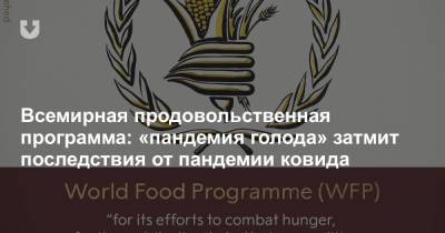 Дэвид Бизли - Всемирная продовольственная программа: «пандемия голода» затмит последствия от пандемии ковида - news.tut.by - Продовольствие