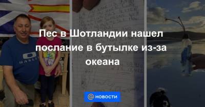 Пес в Шотландии нашел послание в бутылке из-за океана - news.mail.ru - Канада - Шотландия