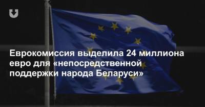 Еврокомиссия выделила 24 миллиона евро для «непосредственной поддержки народа Беларуси» - news.tut.by - Белоруссия