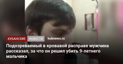 Подозреваемый в кровавой расправе мужчина рассказал, за что он решил убить 9-летнего мальчика - kubnews.ru - Армавир - Следственный Комитет