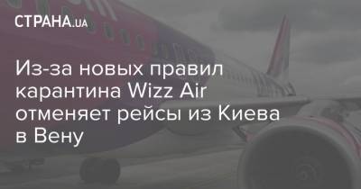 Wizz Air - Из-за новых правил карантина Wizz Air отменяет рейсы из Киева в Вену - strana.ua - Киев - Вена