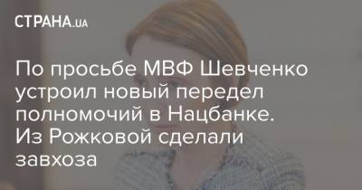 Екатерина Рожкова - Кирилл Шевченко - По просьбе МВФ Шевченко устроил новый передел полномочий в Нацбанке. Из Рожковой сделали завхоза - strana.ua