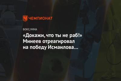 Магомед Исмаилов - Владимир Минеев - Иван Штырков - «Докажи, что ты не раб!» Минеев отреагировал на победу Исмаилова над Штырковым - championat.com