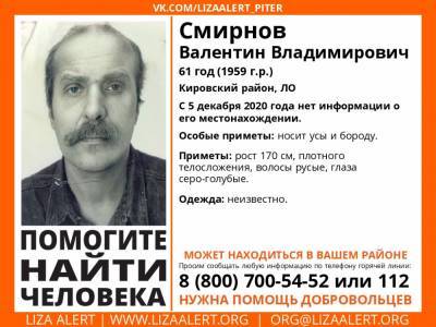В Кировском районе без вести пропал 61-летний мужчина - ivbg.ru - Ленобласть