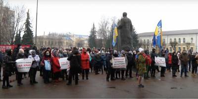 Требуют отменить январский локдаун. В Житомире бизнесмены вышли на акцию протеста под облгосадминистрацию — видео - nv.ua - місто Житомир