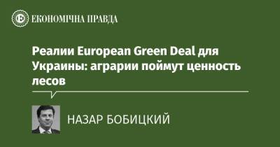 Реалии European Green Deаl для Украины: аграрии поймут ценность лесов - epravda.com.ua - Ес