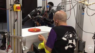 Джонс Хопкинс - Управляемые мозгом роборуки помогли разрезать пирожное - 24tv.ua