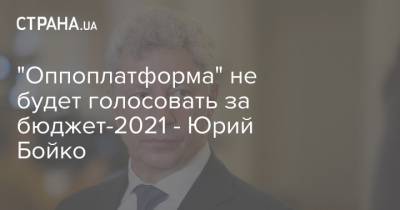 Юрий Бойко - "Оппоплатформа" не будет голосовать за бюджет-2021 - Юрий Бойко - strana.ua