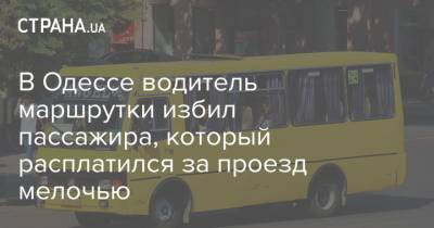 В Одессе водитель маршрутки избил пассажира, который расплатился за проезд мелочью - strana.ua - Киев - Луцк - Одесса