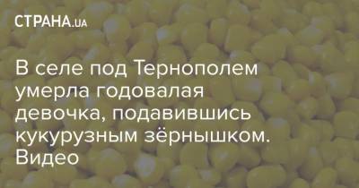 В селе под Тернополем умерла годовалая девочка, подавившись кукурузным зёрнышком. Видео - strana.ua - Тернопольская обл. - Тернополь