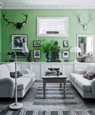 Зеленый цвет в гостиной: 25+ примеров - skuke.net - Англия