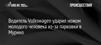 Водитель Volkswagen ударил ножом молодого человека из-за парковки в Мурино - ivbg.ru - р-н Всеволожский