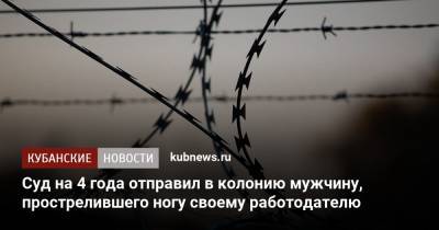 Суд на 4 года отправил в колонию мужчину, прострелившего ногу своему работодателю - kubnews.ru - Краснодар - Ахтарск