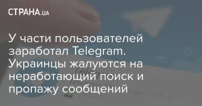 У части пользователей заработал Telegram. Украинцы жалуются на неработающий поиск и пропажу сообщений - strana.ua