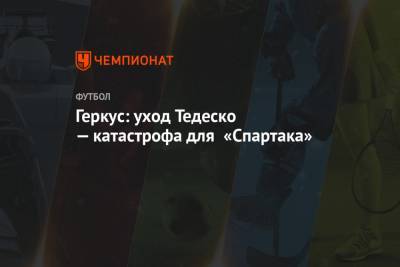 Илья Геркус - Геркус: уход Тедеско — катастрофа для «Спартака» - championat.com