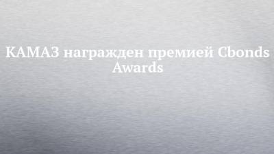 Андрей Максимов - КАМАЗ награжден премией Cbonds Awards - chelny-izvest.ru - Санкт-Петербург