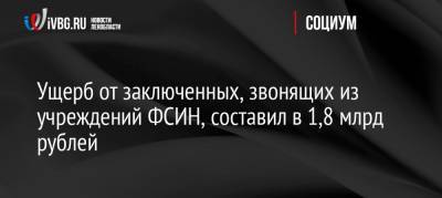 Юрий Жданов - Ущерб от заключенных, звонящих из учреждений ФСИН, составил в 1,8 млрд рублей - ivbg.ru - Россия