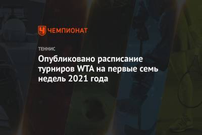 Опубликовано расписание турниров WTA на первые семь недель 2021 года - championat.com - Австралия - Мельбурн - Абу-Даби