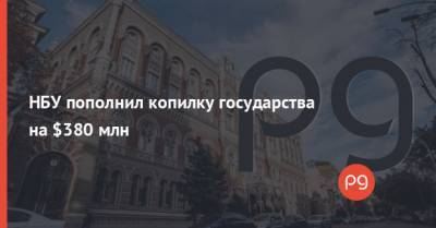 НБУ пополнил копилку государства на $380 млн - thepage.ua