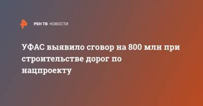 УФАС выявило сговор на 800 млн при строительстве дорог по нацпроекту - ren.tv - Приморье край - Владивосток